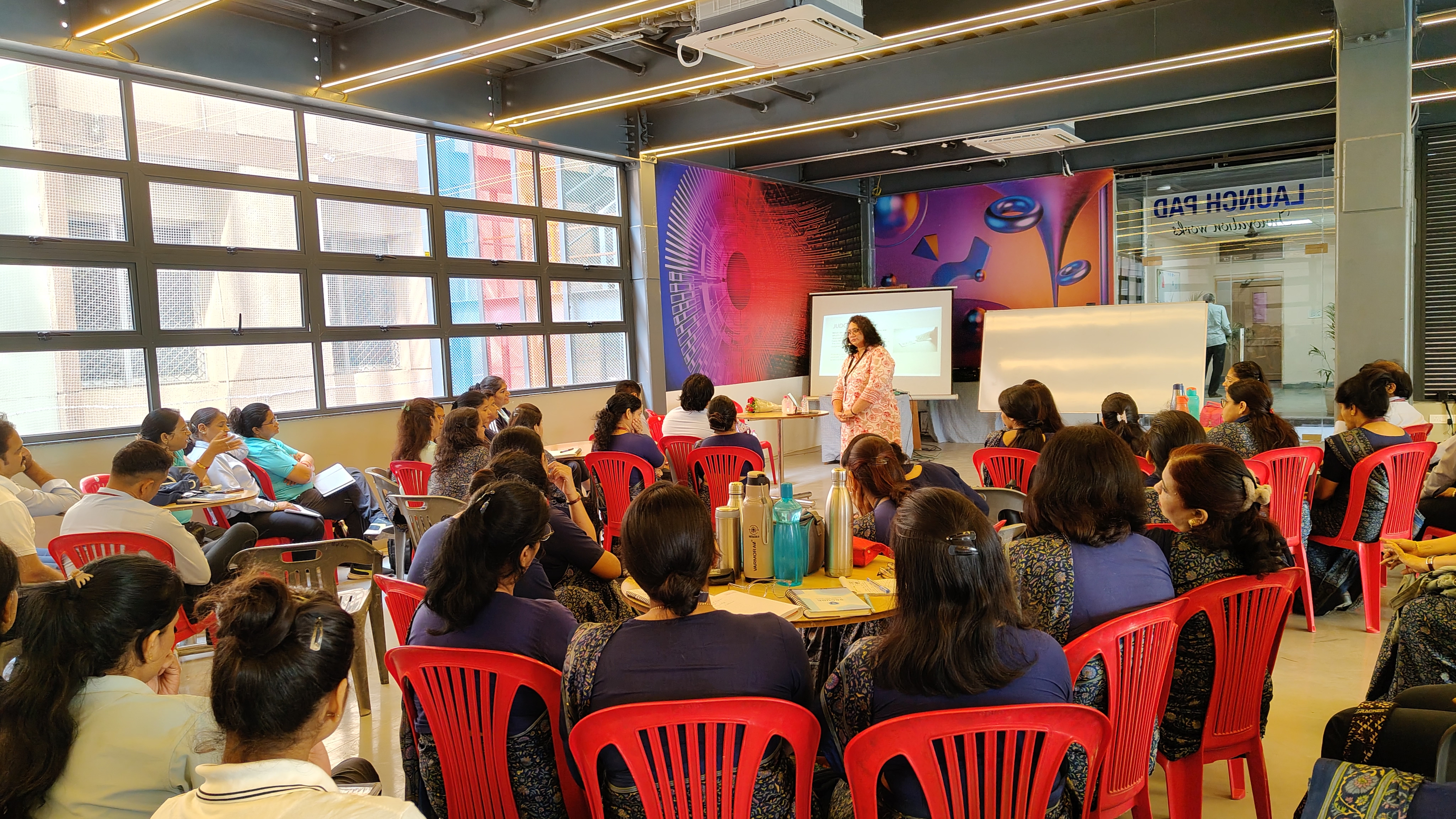 Vikram Sharma delivering capacity building training seminar to educators